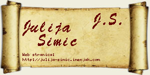Julija Simić vizit kartica